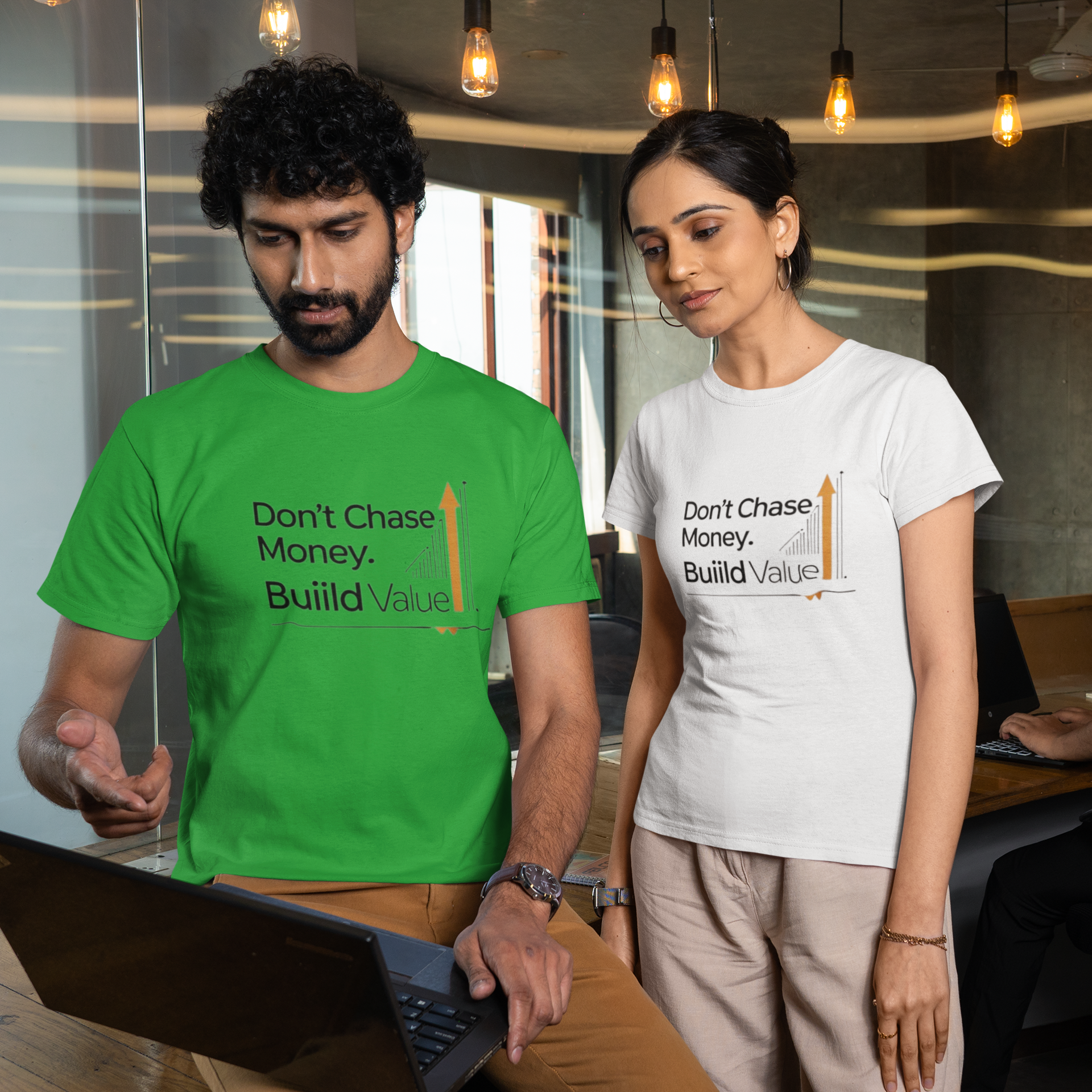 DON'T CHASE MONEY BUILD VALUE Unisex Classic Crew T-Shirt